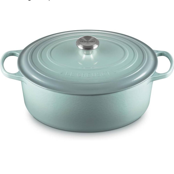 Le Creuset Enameled Cast Iron Signature Oval Dutch Oven, 8 qt., Sea Salt