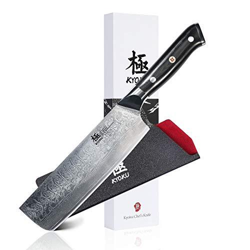 KYOKU Daimyo Series - Damascus Nakiri Knife with Sheath & Case - Japanese VG10 Steel