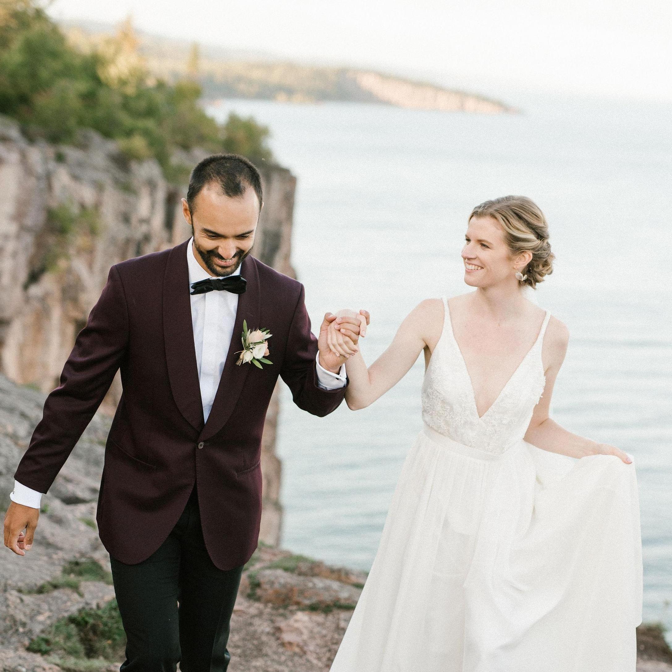 Our elopement at Palisade Head in Tettegouche State Park on September 3, 2020.