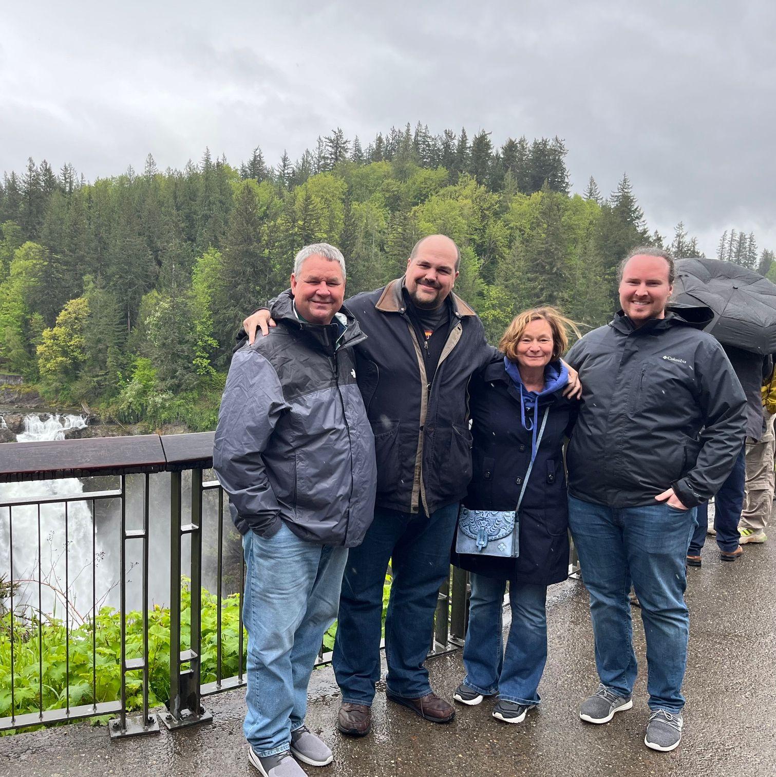 With Tyler's Dad and Aunt Karen at Snoqualmie Falls