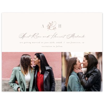 Beige Elegant Wedding Digital Save the Date - Olmo Multiphoto