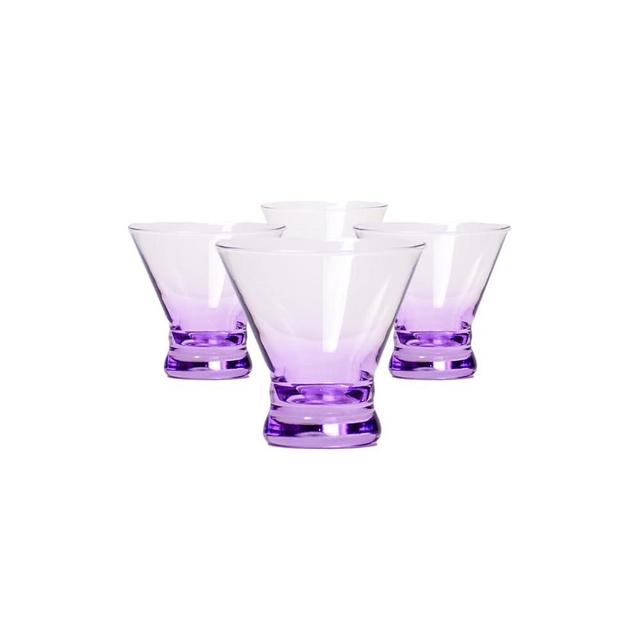 Altamatic Stemless Colored Cocktail Glasses (Purple) | Martinis, Margaritas, any Drink | Bar, Table, or Party | Great Gift | Choice of Four Cool Colors | Easy-to-Hold, Hard-to-Spill, Dishwasher-Safe