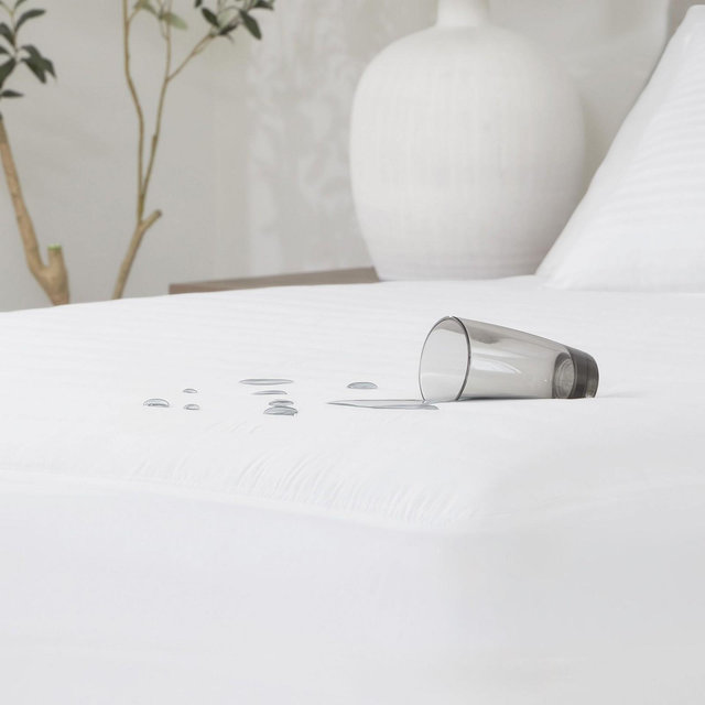 Fitted Mattress Protector Encasement - Padded, Waterproof, Breathable, Zipper Closure, Deep Pocket, Easy Care - Becky Cameron, White, Queen