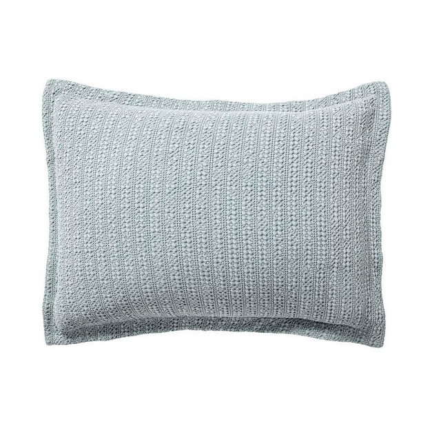 Honeycomb Cotton Sham, Light Chambray, Standard