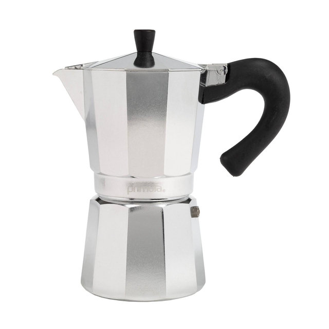 Primula Aluminum 9 Cup Stovetop Espresso Maker Polished: Manual Silver Coffee Maker, Hand Wash, Ground Espresso Use