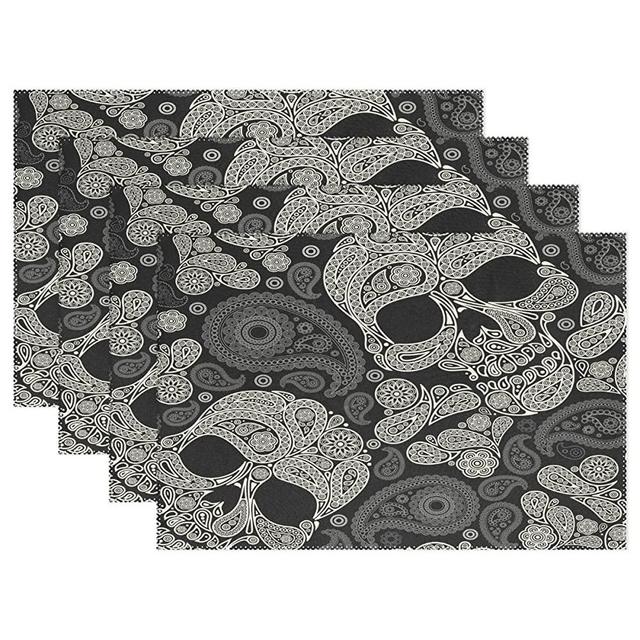 ALAZA Placemat Table Mat 12" x 18" Polyester Table Place Mat for Kitchen Dining Room (Multi5, 4)