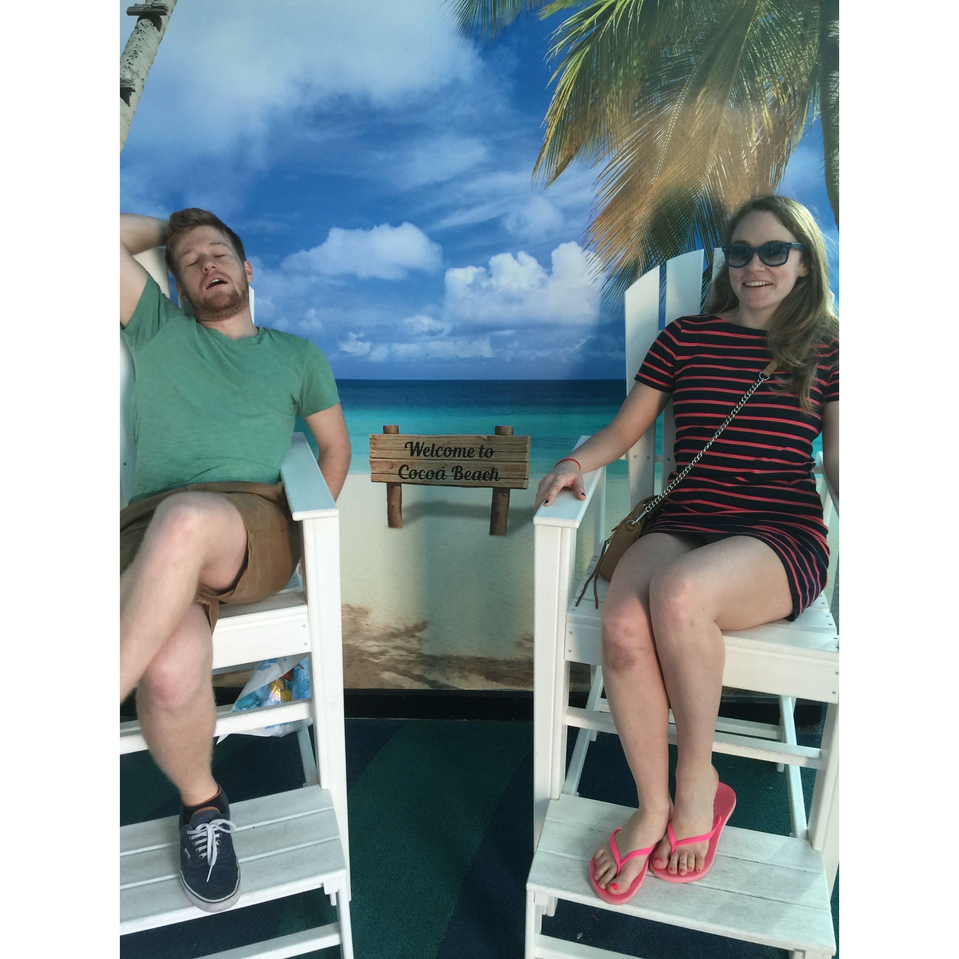 Relaxing at some surf shop in Florida