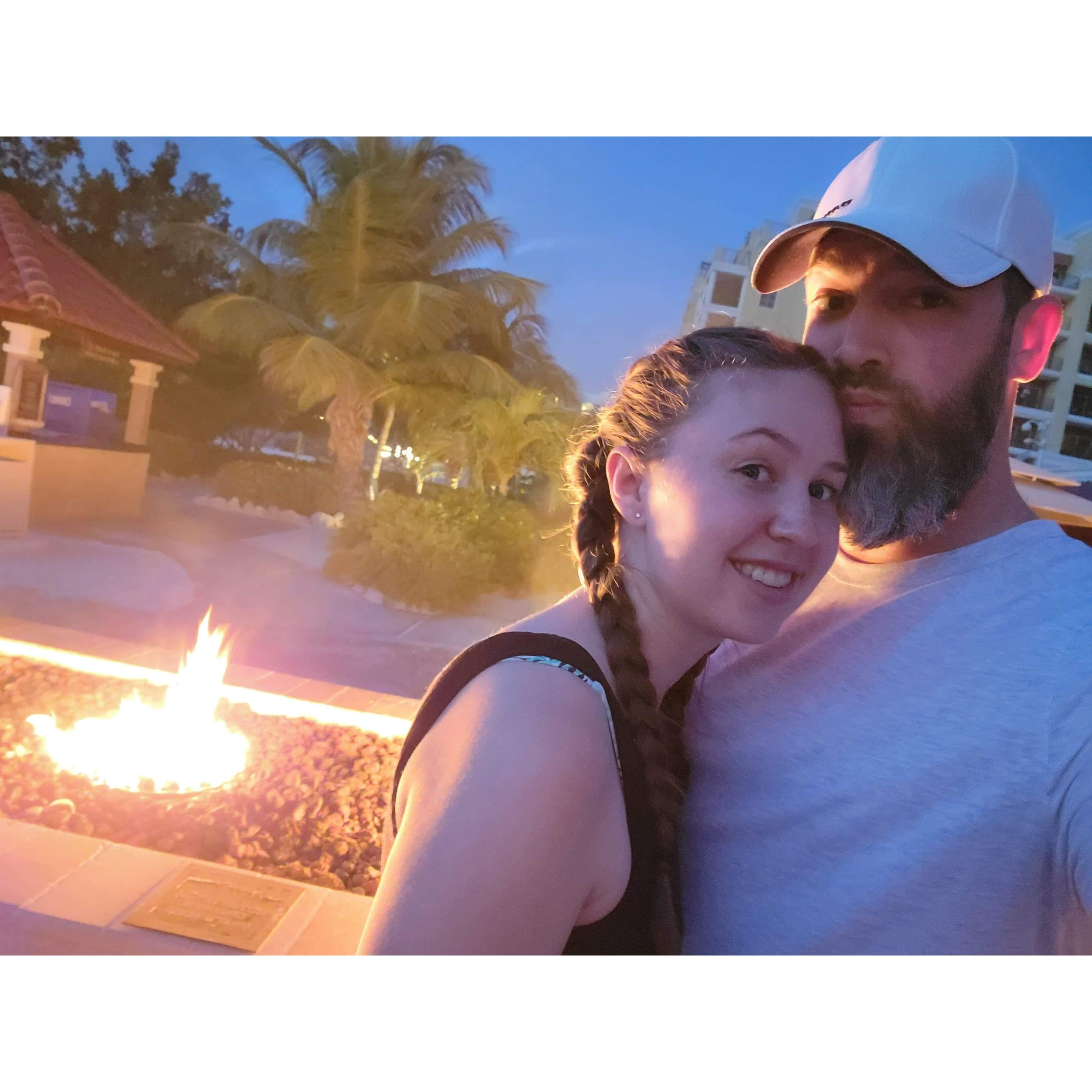 A well spent evening in Aruba. Right be we got engaged