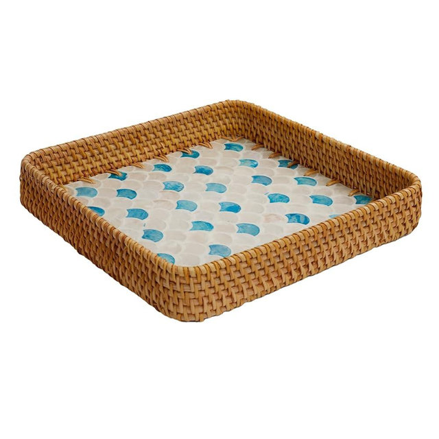 TEMUGODIE Halloween Candy Bowl Rattan Decorative Tray for Coffee Table – Serving Tray, Jewelry, Perfume, Key Bowl, Bathroom & Room Decor, Farmhouse & Coastal Home Accessories