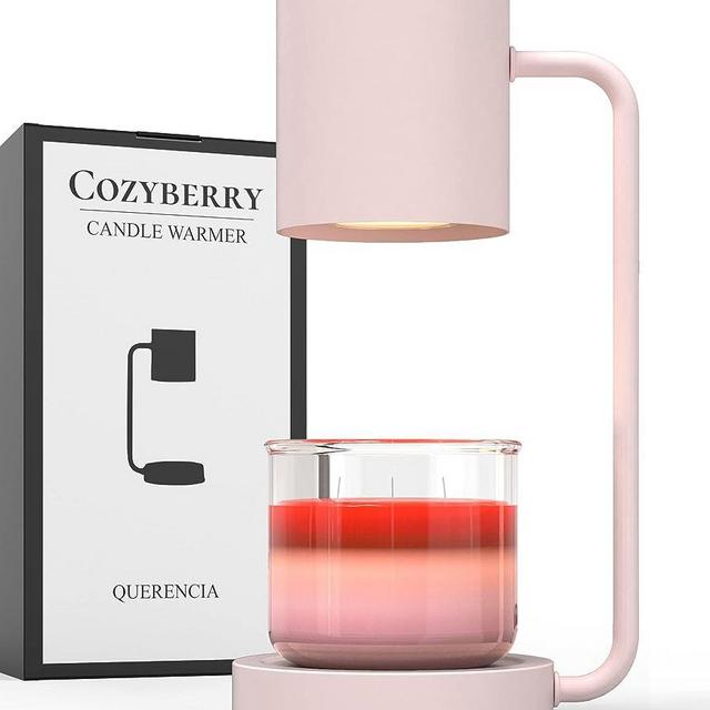 Cozyberry® Querencia Candle Warmer, Compatible with Yankee Candle Large Jar, Metal, Candle Lamp, 110-120V, Dimmable Candle Melter, Candle Warmer Lamp, Small & Large Size Jar Candles (Pink)