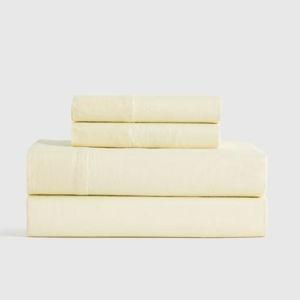 European Linen Sheet Set - Queen - Butter Yellow