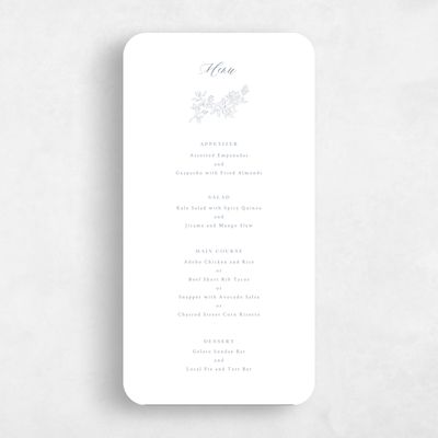 Grey Rounded Wedding Menu - Lisette