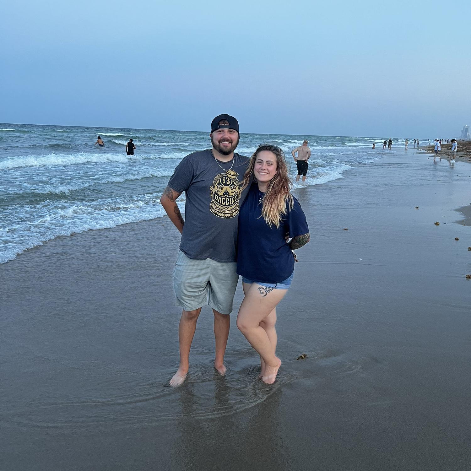 First time on the beach together! (Forever traveling to Florida!)