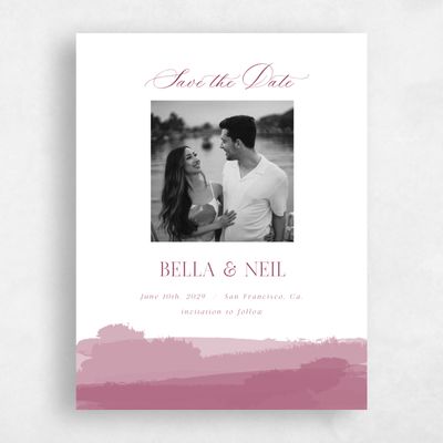 Raspberry, Purple Wedding Save the Date - Saif Photo
