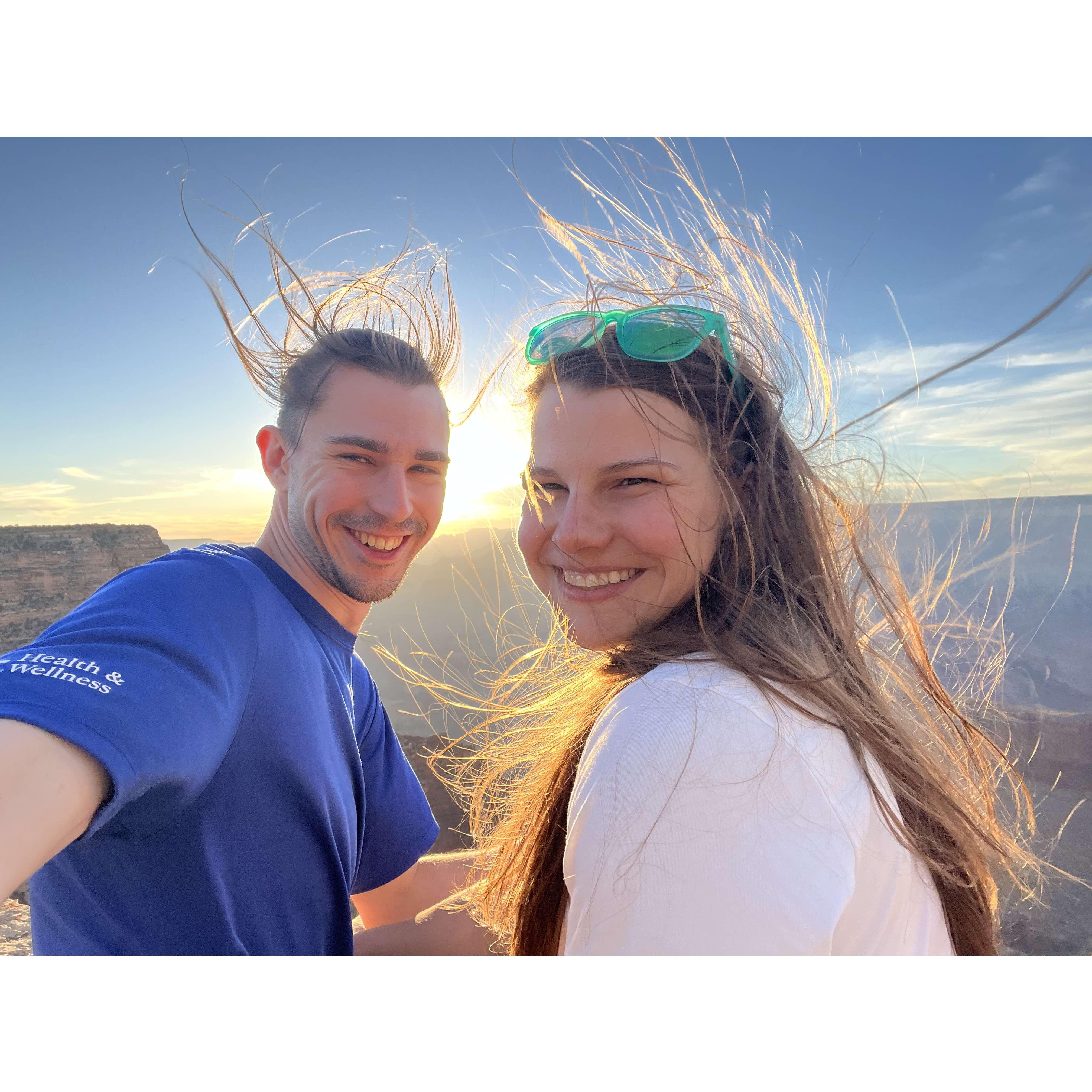 Our first sunset in Grand Canyon