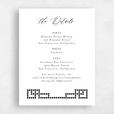 White Pattern 1 Wedding Enclosure - Clover