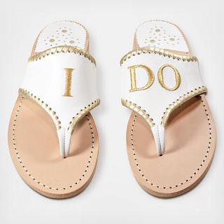 Embroidered I Do Sandals