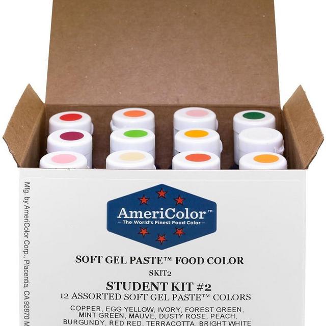 Food Coloring AmeriColor Student - Kit 2 12 .75 Ounce Bottles Soft Gel Paste Colors