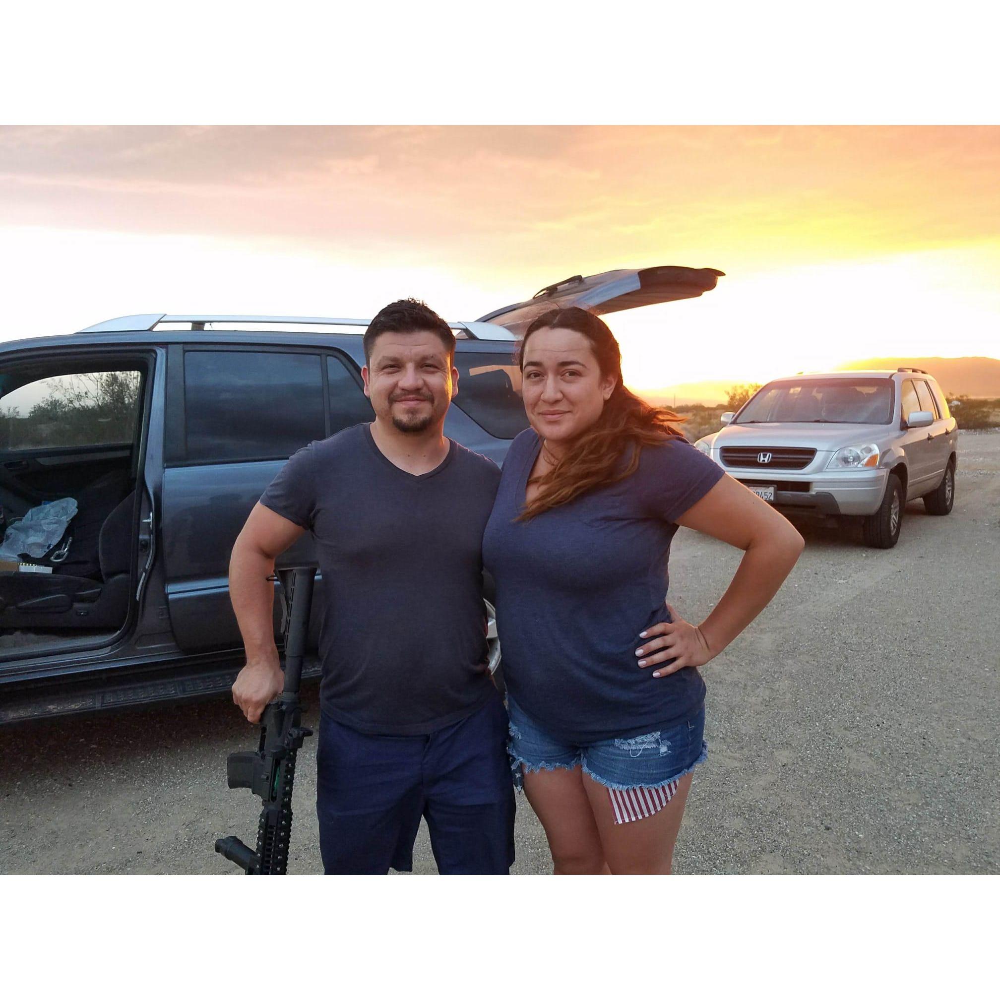 Shooting in the Arizona desert