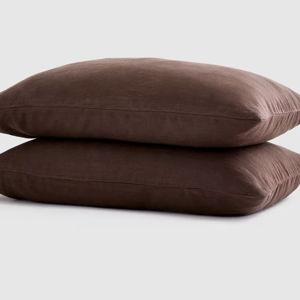 European Linen Pillowcase Set - Standard (Espresso)