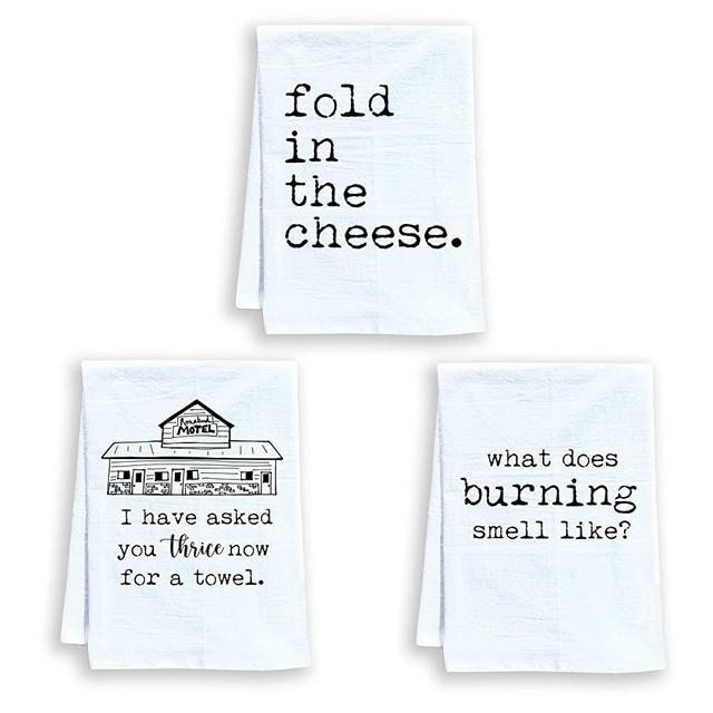 Funny Dish Towels, Set of 3, Funny Kitchen Towels, Fold In The Cheese, What Does Burning Smell Like? I Have Asked You Thrice Now For A Towel