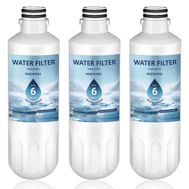 LT1000P ADQ747935 Water Filter 6-Month Replacement for LG LT1000P/PC/PCS ThinQ Water Filter AGF80300704,LRFS28XBS,LRFLC2706S,LRMXS2806S,LMXS28626S,LFXS26973S,LFXC22526S,3 Combo Set