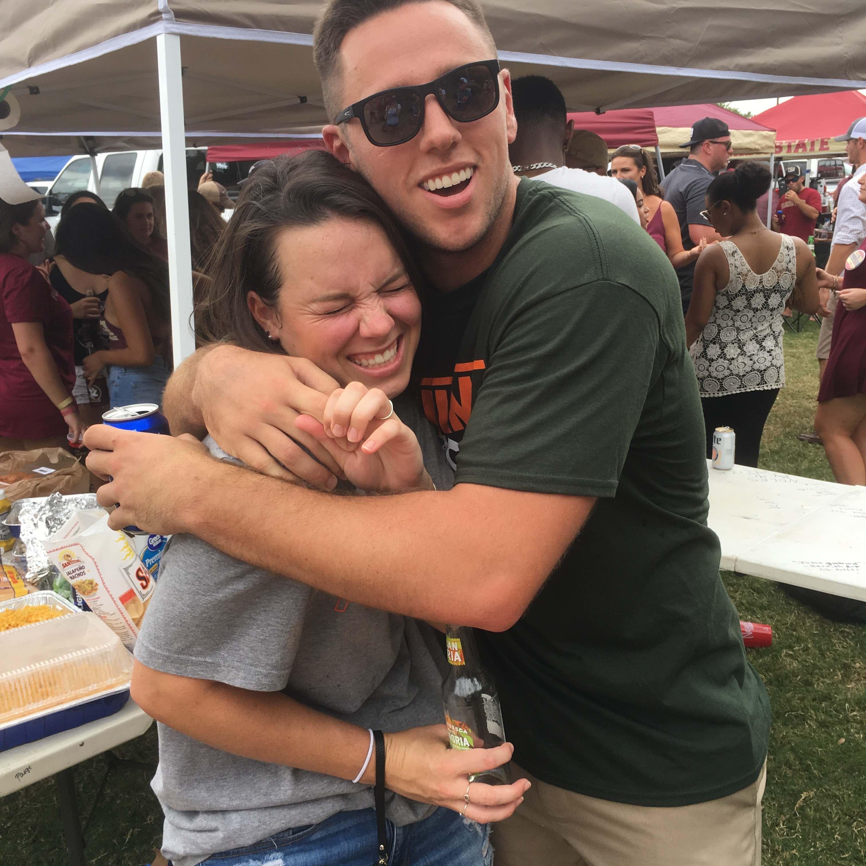 We "officially" met at the 2017 Miami v. FSU tailgate in Tallahassee. David came to see the game with his buddy, Mike Fraska, and Caroline Fraska came to visit with college bestie, Lindsay.