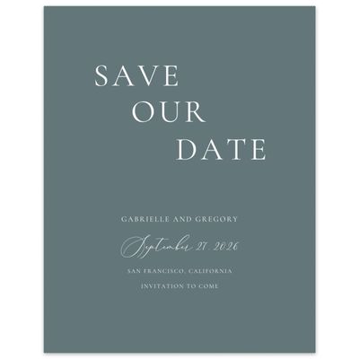 Green Wedding Digital Save the Date - Olney Portrait