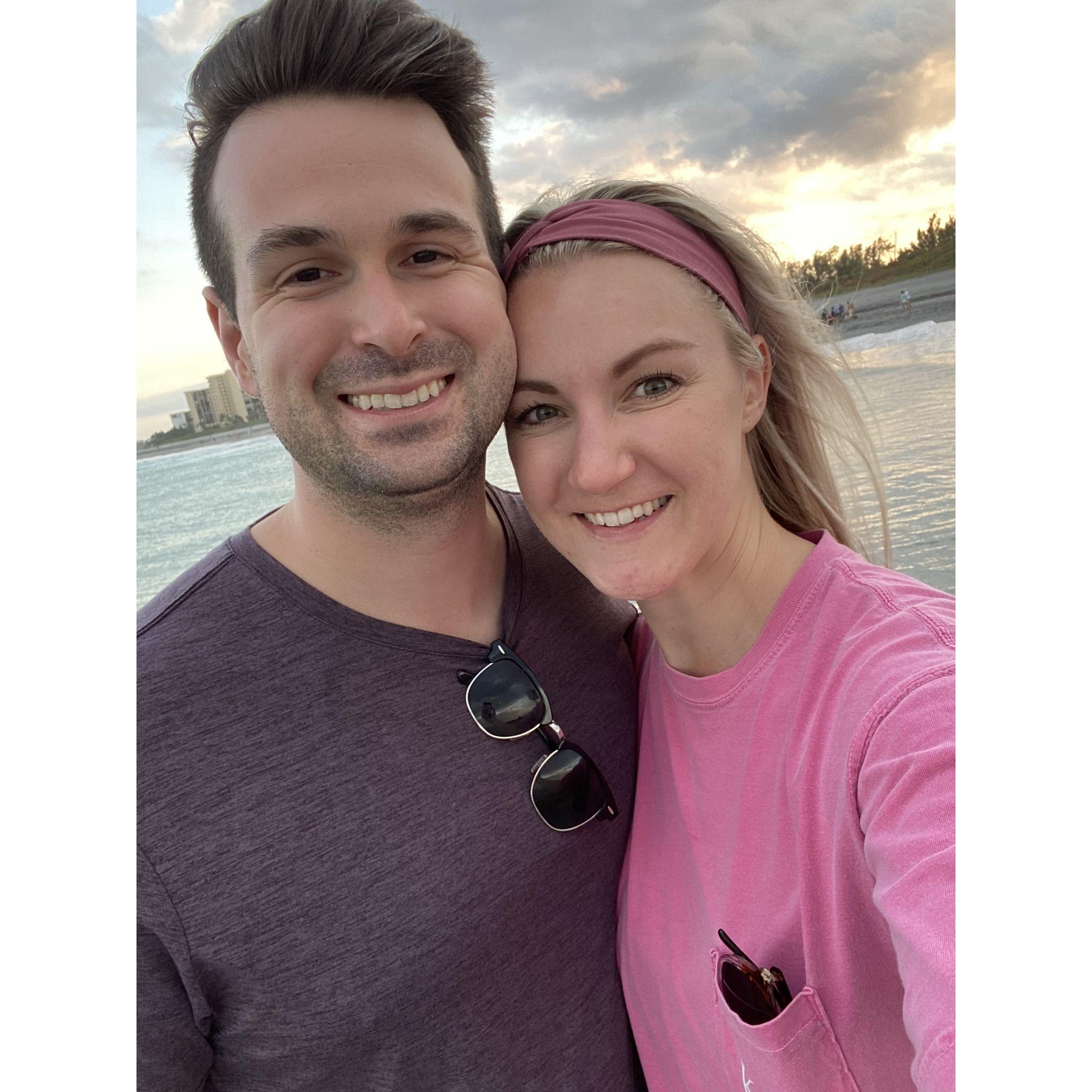 A sunset walk on the beach for Melissa's 29th birthday