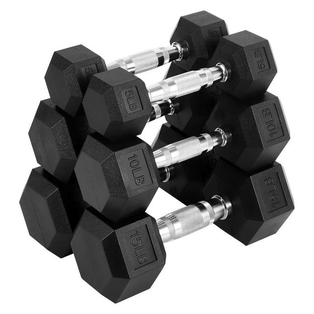 60 LBS Hex Dumbbells Set, PVC Coated Exercises & Fitness Dumbbell Weights Set for Strength Training Home Gym