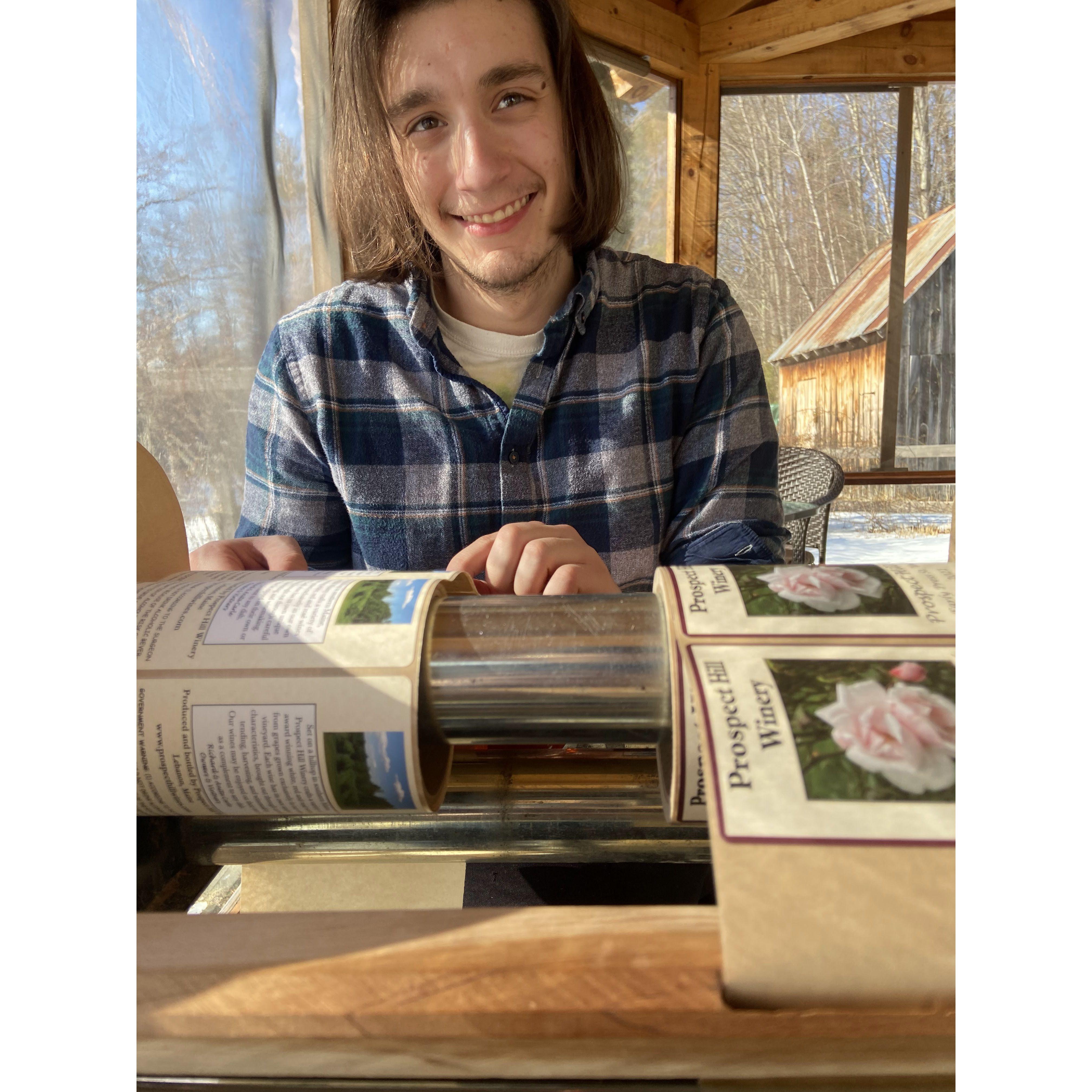 My First time working at the Winery with this handsome man!