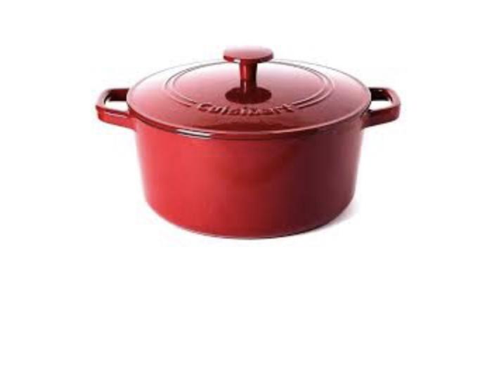 Cuisinart Chef's Classic Enameled Cast Iron 7 Qt. Round Covered Casserole-Cardinal Red