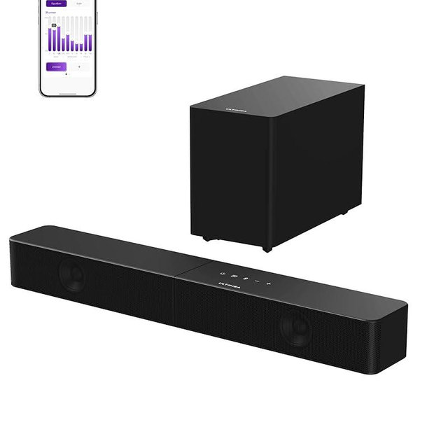 ULTIMEA 2.1ch Surround Sound Bar with Wireless Subwoofer, VoiceMX & BassMX, App Control, 240W Peak Power Soundbar for Smart TV, Adjustable Bass, HDMI, Optical, Bluetooth 6.0, Poseidon M30 (2026 Model)
