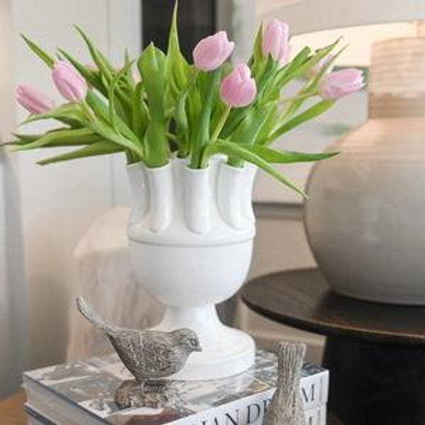 Abigails White Ceramic Tulipiere Vase