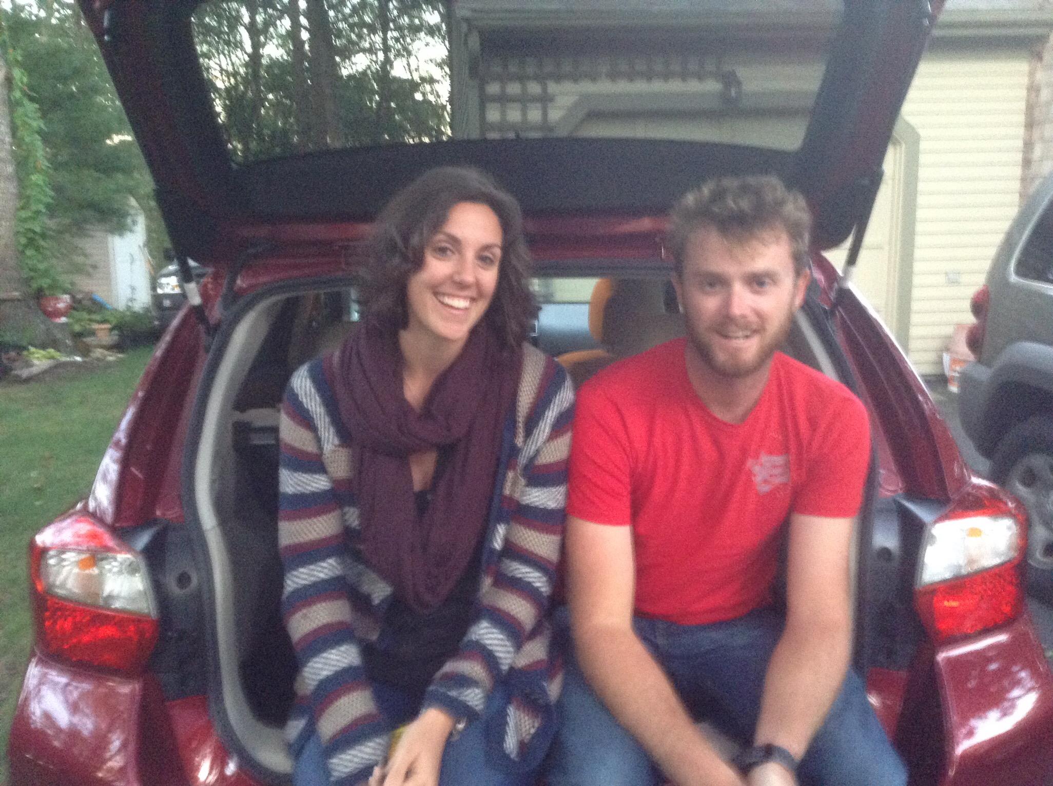 Waiting in the boot of our new car!