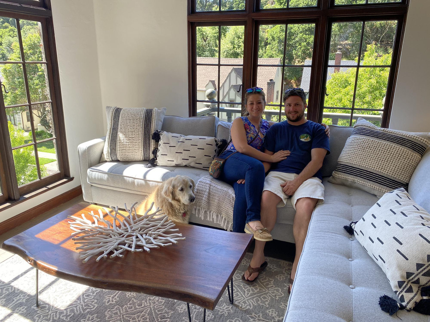 The first picture we ever took in our new house. (Staging furniture and everything!)