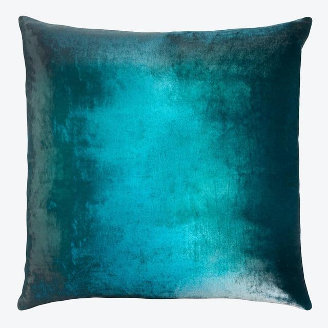 Ombre Velvet Throw Pillow Pacific