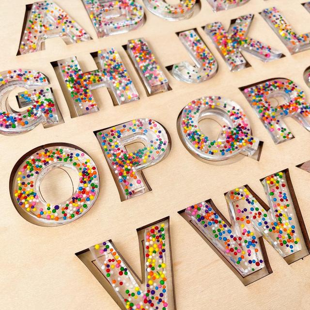 Sprinkle Resin Letter Alphabet