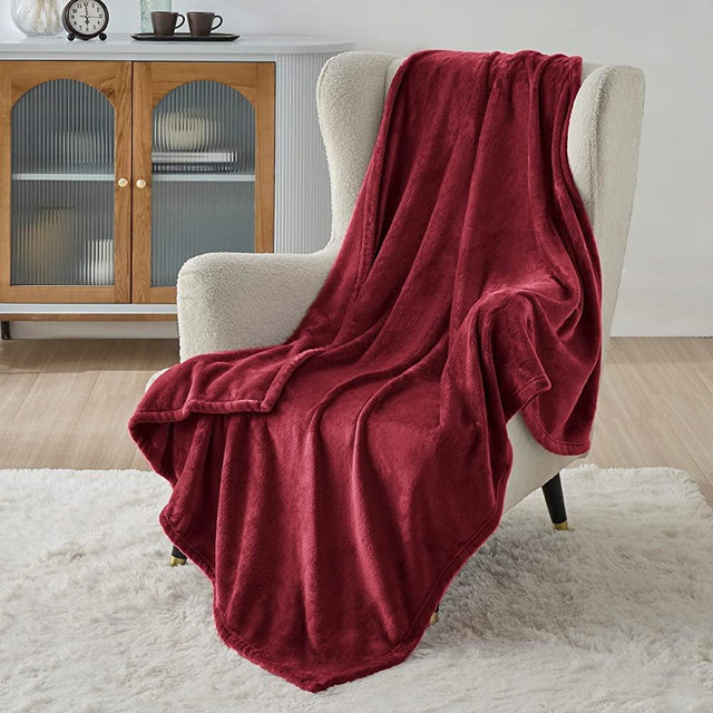 Bedsure Red Fleece Blanket 50x70 Blanket - 300GSM Soft Lightweight Plush Cozy Blankets for Bed, Sofa, Couch, Travel, Camping
