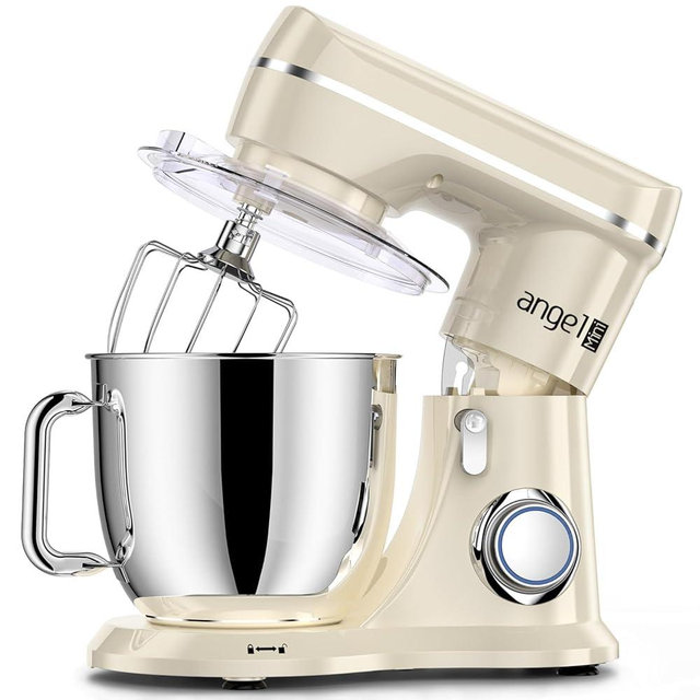 Mini Angel Stand Mixer,10-Speed Kitchen Electric Mixer,Tilt-Head Food Mixer with Dough Hook, Wire Whisk, Flat Beater, Stainless Steel Bowl (White2, 5QT)