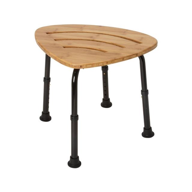 DMI Adjustable Height Corner Bamboo Shower Stool Brown - HealthSmart