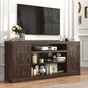 Media Console and TV Stand for TVs up to 75" - Brown, 33.5”H x 75”L x 15”W