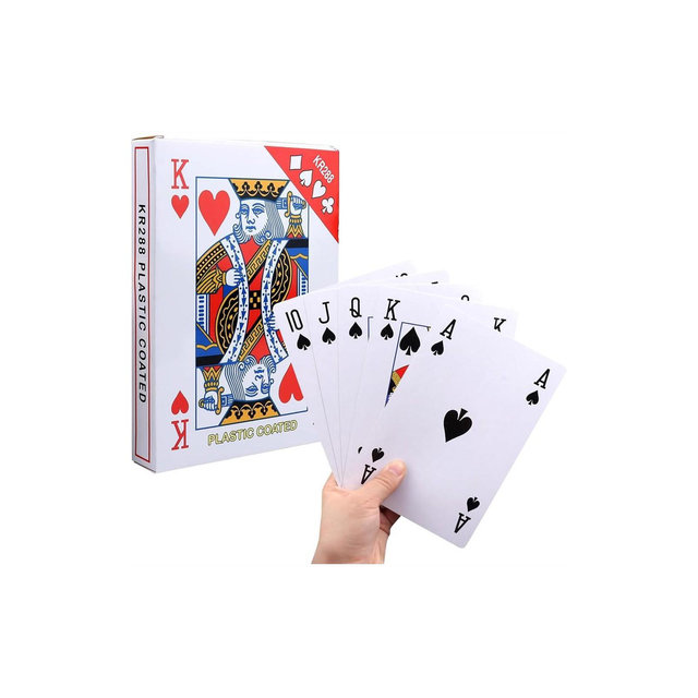 GSE 5"x7" Jumbo Playing Cards, Large Deck of Playing Cards, Oversized Card Game for kids & seniors