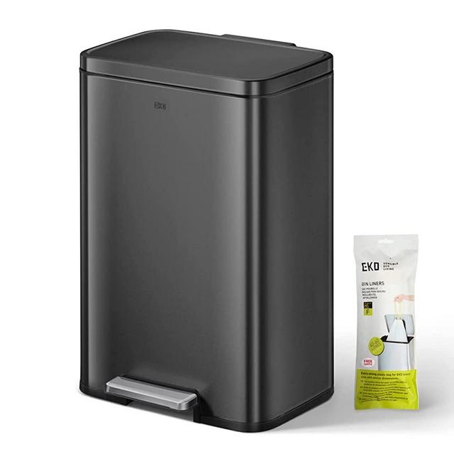 EKO Madison Matte Black Kitchen Trash can, 50L
