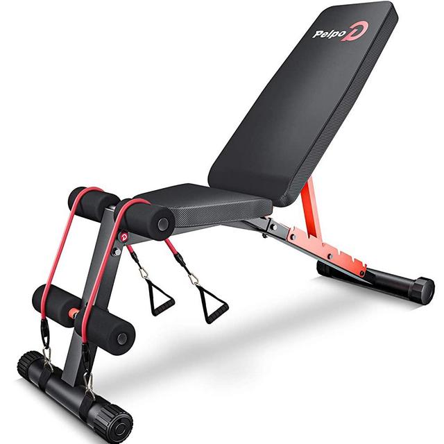 Pelpo Weight Bench for Full Body Workout, Adjustable Workout Bench Press for Home Gym Strength Training, Incline Decline Utility Weight Bench with 6 Positions