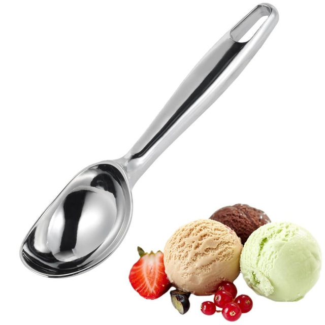 Zinc Alloy Ice Cream Scoop with Hook, Heavy-Duty One-Piece Design for Effortless Scooping, Comfortable to Hold
