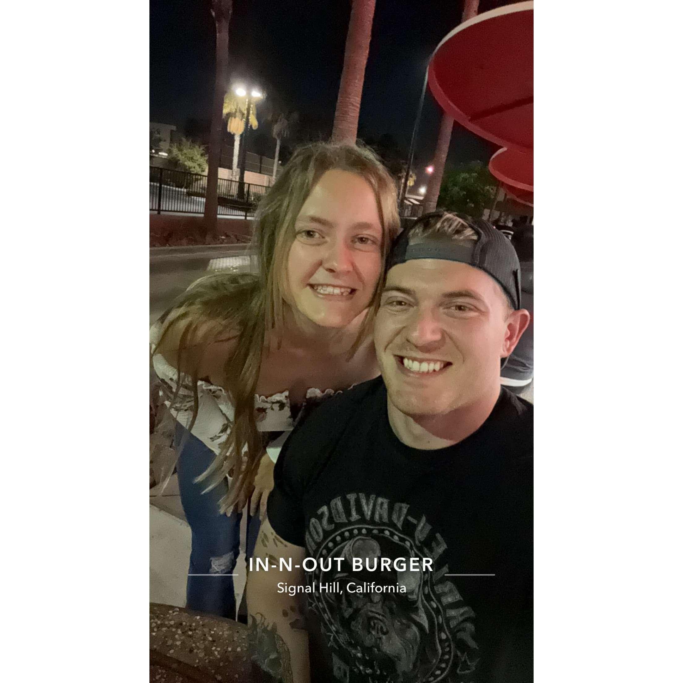 Tyler's first stop in CA ---> In-N-Out
