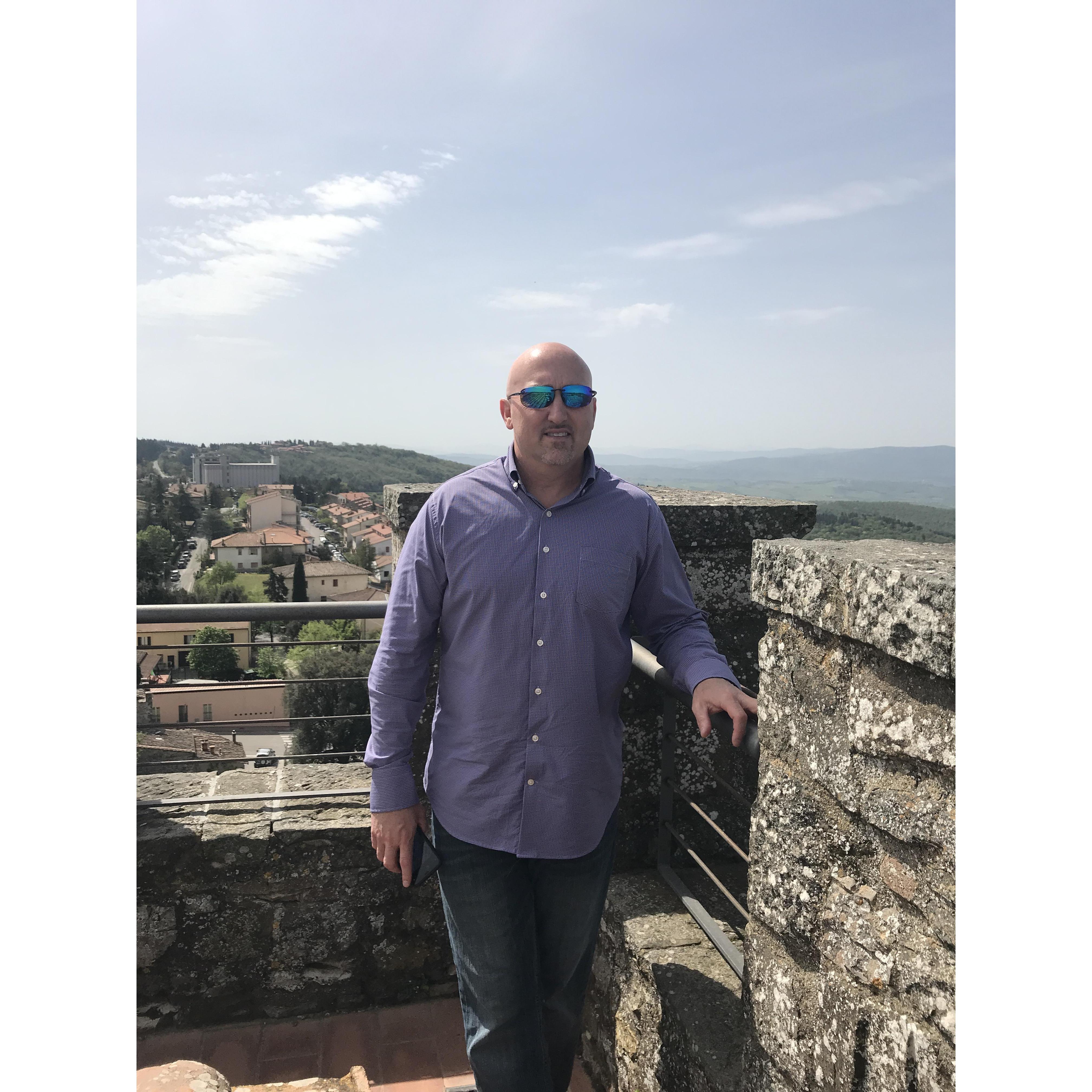 Tuscany area tour... top of a castle.