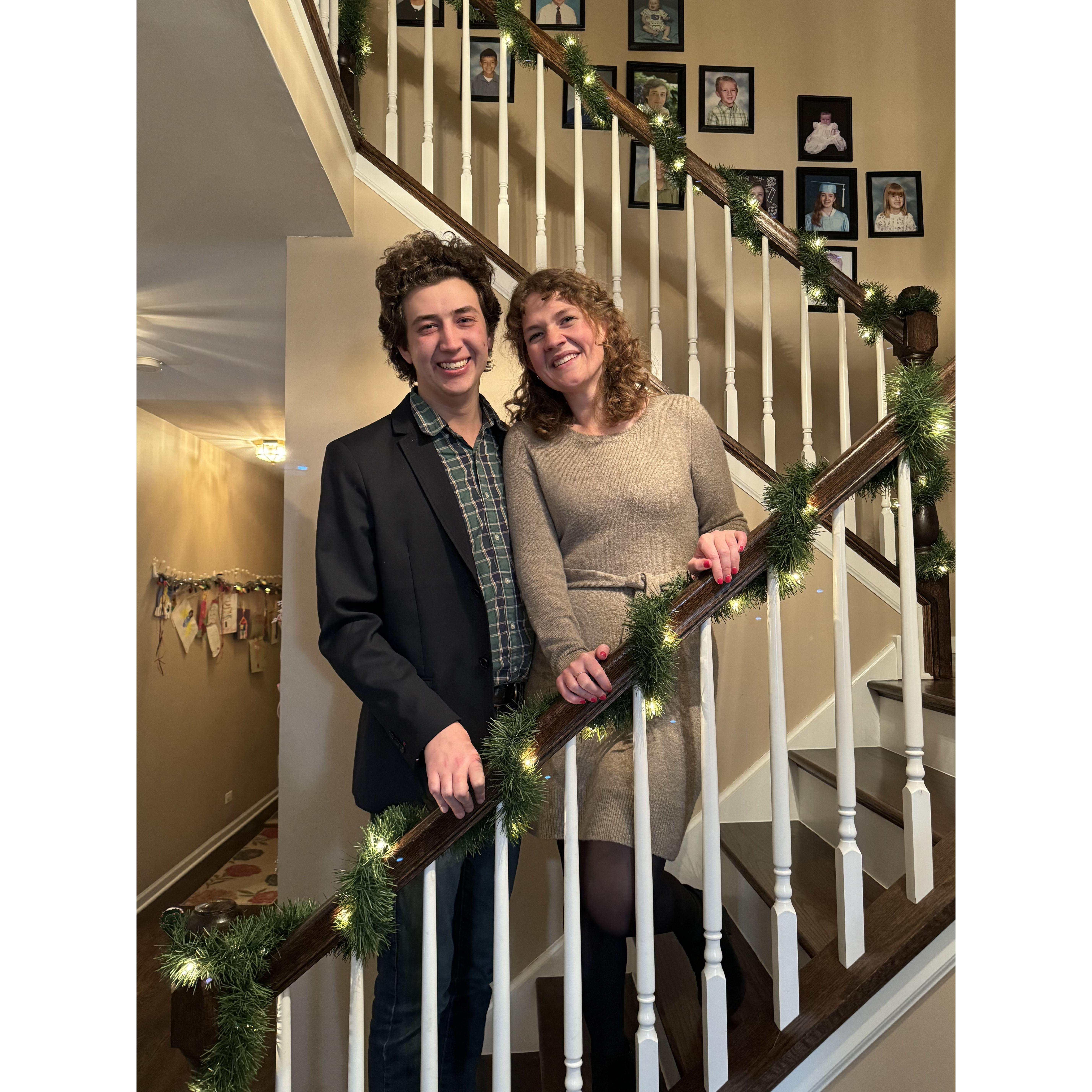 Our first Christmas photos on the Hironimus steps.