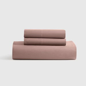 Organic Crisp Percale Fitted Sheet Set in Fig - Queen